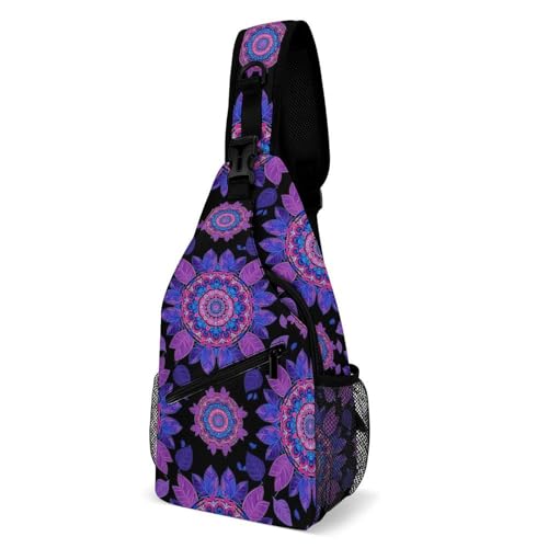 Sac de poitrine mandala ethnique bohème pour camping et sorties outdoor