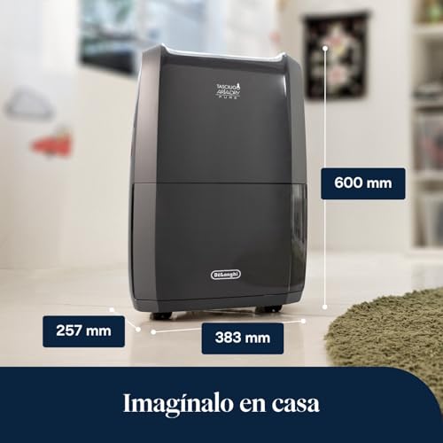 De'Longhi Tasciugo AriaDry Multi -2 en 1 Deshumidificador Doméstico Portátil y Purificador de Aire, Extracción de Humedad 21L/Día, Secadora, Antimoho, Wi-Fi y Alexa, Pantalla LCD, Gris (DDSX220WFA)