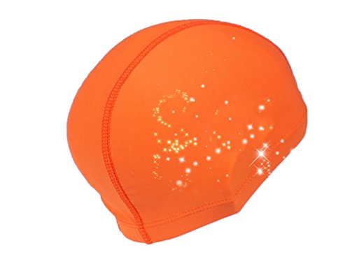 Bonnet de bain confortable orange HLBonnet en tissu nylon uni