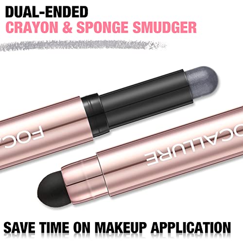 Focallure No Crease Eyeshadow Stick, Creamy Eye Shadow Stick, Matte & Shimmer Eyeshadow Pencil, Smudge-Proof, Waterproof, Built-In Smudger, Black Sesame #TOP2