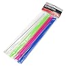 Chef Craft Select Hard Plastic Reusable Straw with Brush Set, 12.5 inch 8 piece set, Multicolored #1