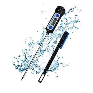 Digitale thermometer, waterdicht, direct aflezen, snelle en nauwkeurige eetthermometer met lcd-display, kalibratie voor frituren, grillen, koken of buiten