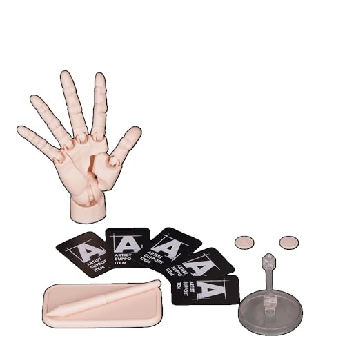 Sailozai 指関節付きの超可動式1/1スケールハンドモデル。関節、バイオミメティックボディ、左右の手へのペイント、アート、ネイルアート素材、ボディアートなどに最適です。 (バブルティーフィギュア 肌色右手 - 11cm)