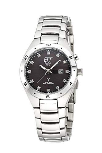 ETT Eco Tech Time Funk Solar Damen Uhr Analog mit Edelstahl Armband ELS-11442-21M