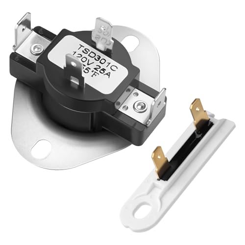 3387134 Cycling Thermostat 3392519 Dryer Thermal Fuse Kit by Blutoget - Replacement for Whirlpool Ken-more May-tag Dryer - Replaces 306910,3387134,338713&3388651,3392519,694511,80005,WP3392519VP