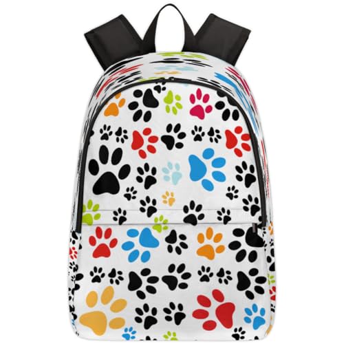 Sac à dos ordinateur avec imprimé pattes de chat 17.4L léger pour voyage fille garçon homme