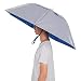 KINGSOO Umbrella Hat,Hand Free Hat for Adult with Free Tighten Clip,Head Wear for Fishing Gardening Outdoor Hiking (Silver)