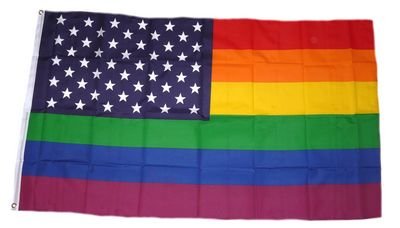 Fahne/Flagge USA - Regenbogen NEU 90 x 150 cm Flaggen