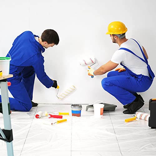 Pre-Taped Masking Film 5Ft X 200Ft Painters Plastic Sheeting Roll, Clear Plastic Sheeting Plastic Drop Cloths For Painting, Automotive Appliance Plastic Sheeting Cover (4 Roll, 50Ft Per Roll) #TOP5