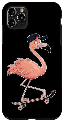 Carcasa para iPhone 11 Pro Max Patinador Flamenco Patinando Patineta Flamencos