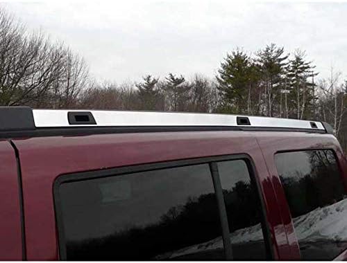 QAA is Compatible with 2006-2010 Jeep Commander 2 Piece Stainless Roof Rack Trim, with Three Cut Outs for Cross Bars RR46096 image 4