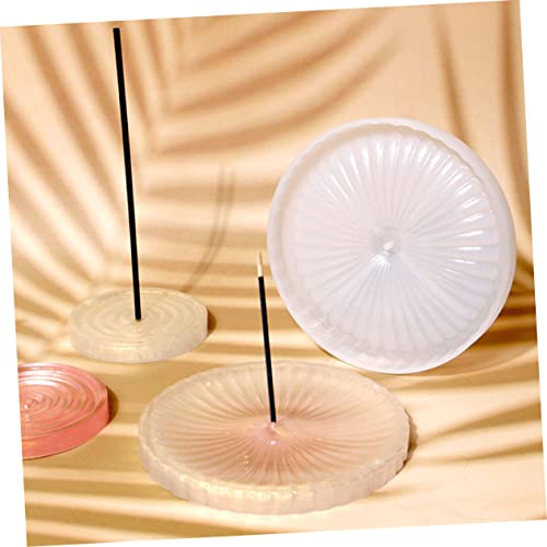 TEHAUX 2 Pçs Molde De Placa De Incenso DIY Artesanato Molde De Silicone Bandeja Redonda Molde De Sil