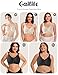 Gailife Jelly Front Closure Bras for Women Wireless No Underwire Comfort Convenient Seamless Supportive Mastectomy Bralettes, White, L