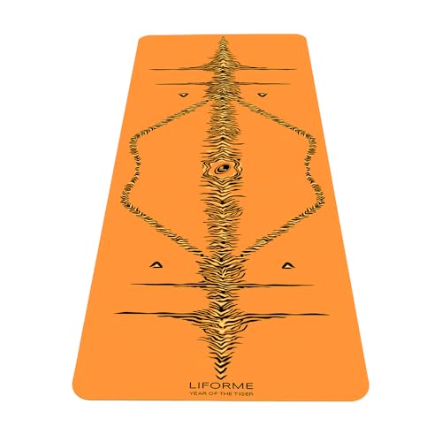 Liforme Year of The Tiger Yoga Mat- Free Yoga Bag, Patented Alignment System, Warrior-Like Grip, Non-Slip, Eco-Friendly, Sweat-Resistant, Long, Wide and Thick for Comfort