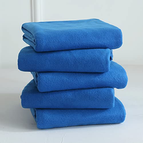 Fleece Throw Blanket Bulk Fleece Blankets Solid Lightweight Warm Soft Cozy Pet-Friendly For Home Bed Sofa Couch Dorm Office Wedding Gifts Travel Airplane For Seasons (Blue, Pack Of 6-50X60 Inches) #TOP1