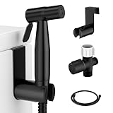 Fekivasy Black Bidet Sprayer for Toilet, Muslim Shower Handheld Jet Sprayer Adjustable Water Flow with Bidet Hose for Feminine Wash, Black...