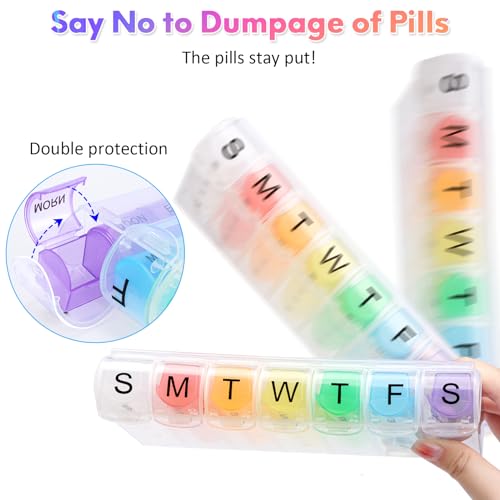 Alyvisun Wekelijkse Pillen Organizer, Pillendoosjes 7 daagse Draagbare Pillendoos, 4 keer Wekelijkse Pillendoosjes, Dagelijkse Pillenorganisator met 28 vakken voor Outdoor Reizen Kamperen - Afbeelding 4