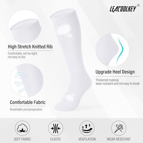 Image of LEACOOLKEY Baseball Belt and Socks Combo Set Adjustable Softball Socks and Elastic Belt for Youth and Adult