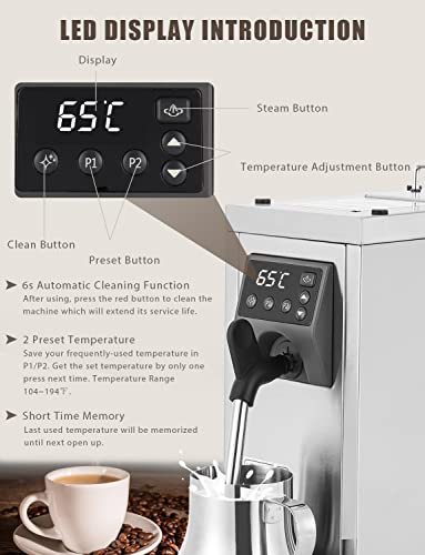 Hanchen Milk Steamer Commercial Milk Frother Automatic Electric Coffee Frothing Machine Steam Milk Bubble Machine
