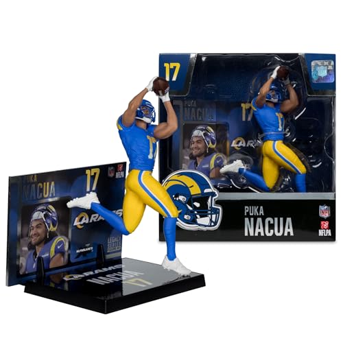 Idée cadeau football américain avec la figurine Puka Nacua Rams McFarlane 17,8 cm