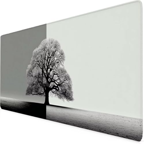 Mouse pad gaming gris XXL 800x400 mm antidérapant avec bords cousus
