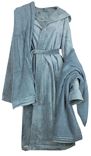 Preisvergleich Produktbild Vossen Unisex Bademantel Set Duschtuch Flanell Gr. XXL