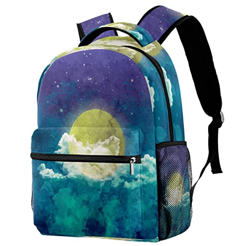 Sac à dos avec porte-bouteille voyage campus fille garçon aquarelle