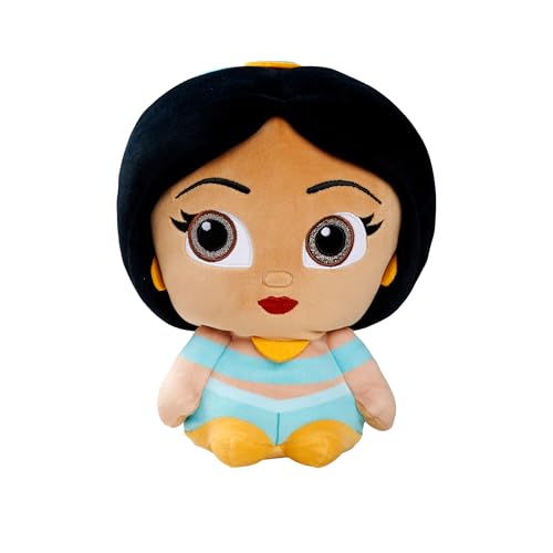 Simba - Peluche Disney Doorables Jasmine, 25 cm con Ojos Brillantes, Melena Negra y Atuendo Turquesa, Desde los Primeros Meses, Peluche Coleccionable (6315870551)