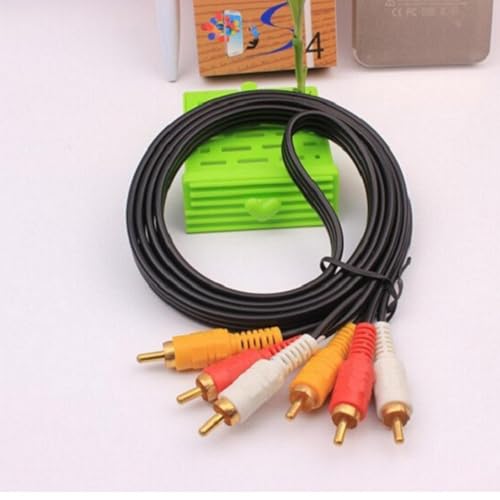 Opilroyn Cable de audio de 3,5 mm, cable de audio y vídeo,Cable de audio estéreo Cable de vídeo de 1,20 m - Accesorios de audio y cable compuesto de 6 pines de alta velocidad para MP3, ordenador y - imagen 3