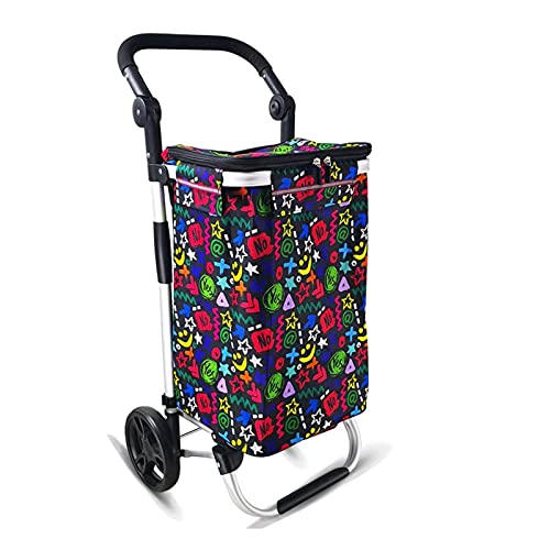 gbgymjm Einkaufstrolley 40L Einkaufswagen Trolley auf Rädern Multifunktionaler Schubkarren Trolley Tasche Faltbarer…
