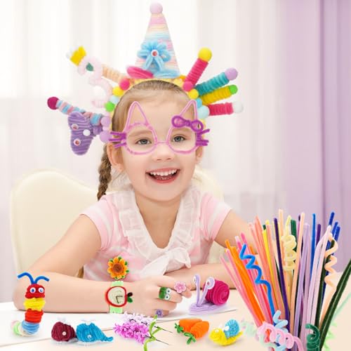 Image of 1600 PCS Pipe Cleaners, Pipe Cleaners Bulk 48 Colors, Chenille Stems for Flowers DIY Art Creative Crafts Decorations Colorful Thick Pipe Cleaners Craft Supplies for Christmas Halloween Birthday Gift