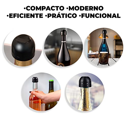 Tampa Hermética Rolha Para Garrafa De Vinho Champanhe Espumantes Cerveja Fechamento Com Trava Vedaçã