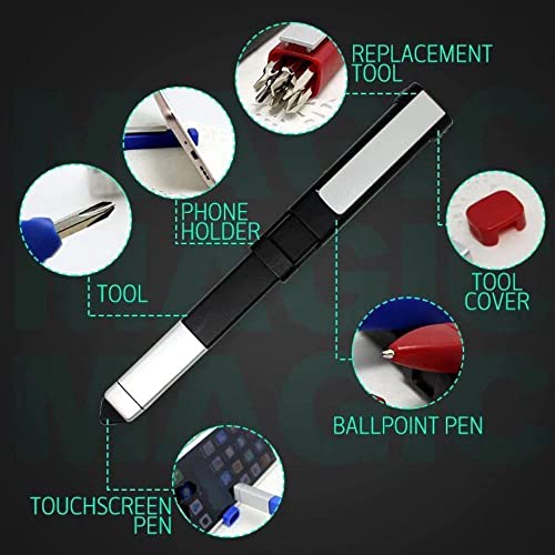Image of FreshDcart FDCA378 Multifunction Stylus Pen | 4 in 1 Tools Pen with Phone Stand and Touch Screen Mini Pen Compact Pocket Screwdriver Tool for Office Home (Multicolor, Pack of 1)