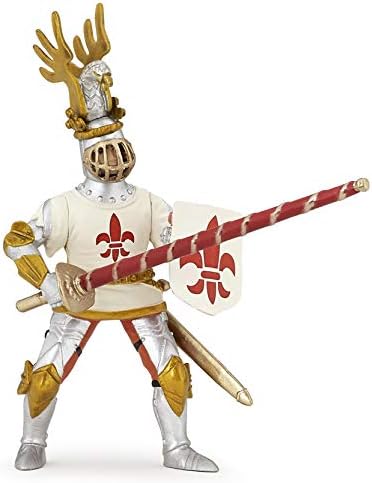 Papo 39790 White knight fleur de lys MEDIEVAL-FANTASY Figurine, Multicolour