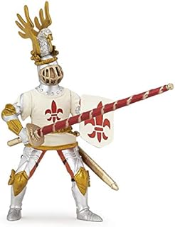 Papo 39790 White knight fleur de lys MEDIEVAL-FANTASY Figurine, Multicolour