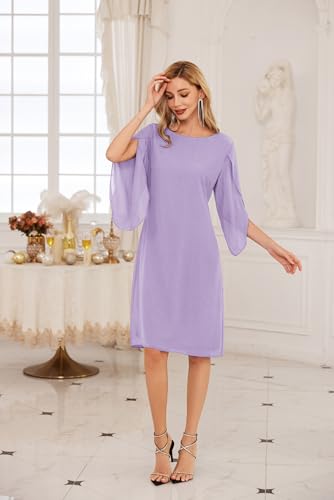 Image of GRACE KARIN Womens Formal Wedding Guest Dress 2026 Chiffon Cocktail Dress Mother of the Bride Dresses Midi Fashion Clothing