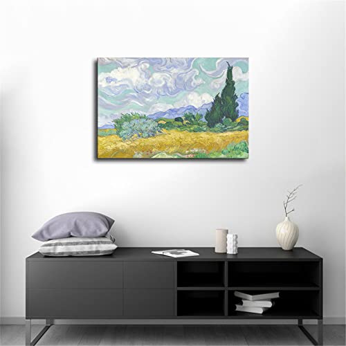 Van Gogh Wall Art Canvas - Wheat Field With Cypresses Posters Modern Prints Paintings Canvas Wall Art For Home Kitchen Living Room Bedroom Decor (Unframed,8X12Inch) #TOP1