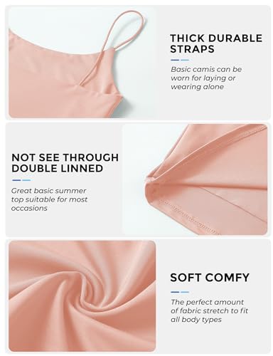 Image of Buauty 2 & 4 Packs Crop Tank Top for Women, Basic Solid Cropped Double Layer Spaghetti Strap Short Sleeveless Camisole