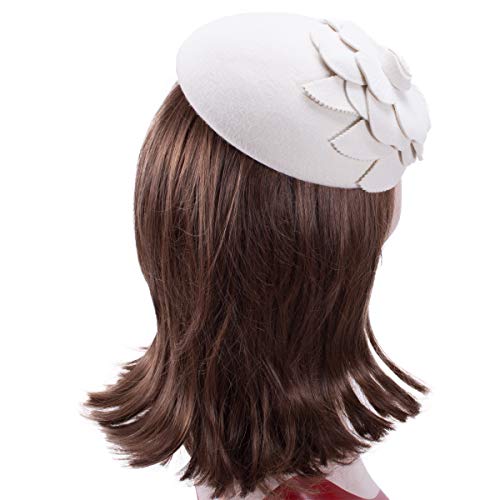 Lawliet Flower Womens Dress Fascinator Wool Pillbox Hat Party Wedding A083 thumb #8