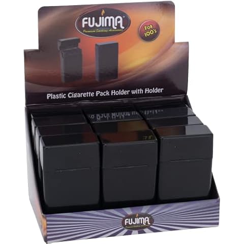 Fujima Divided Black Cigarette Strong Box - 100's (12) Cover