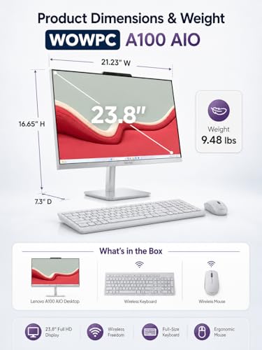 Image of Customized All in One Desktop, Intel Ultra-Fast Quad-Core CPU| 24'' Full HD Display| 32GB RAM, 2TB SSD| Wi-Fi 6| Bluetooth| USB, Ethernet Port| Windows 11 | HDMI Out| Wireless Keyboard & Mouse
