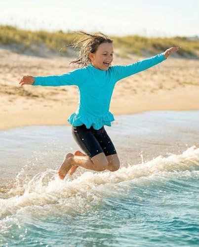 Image of City Threads Girls Long Sleeve Rashguard UPF 50+ Made in USA, Girls' Rash Guard Shirts with Sun Protection