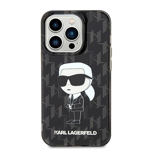 Coque iPhone 15 Pro Max Karl Lagerfeld IKonIK Monogram Noir - 3