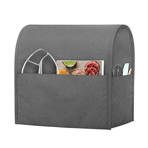 Luxja Dust Cover Compatible With 4.5-Quart And 5-Quart Stand Mixer, Cloth Cover With Pockets For Stand Mixer And Extra Accessories, Gray #TOP1
