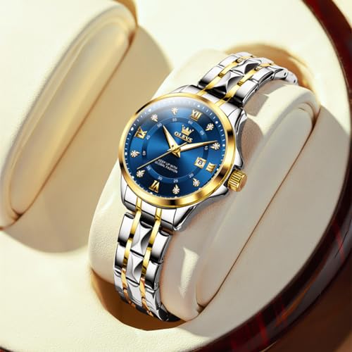 OLEVS Watch Women,Watches for Women,Luxury Casual Stainless Steel Women's Wrist Watches Classic Small Face Dress Analog Womens Watches with Date Easy to Read Waterproof Luminous Quartz Ladies Watches4