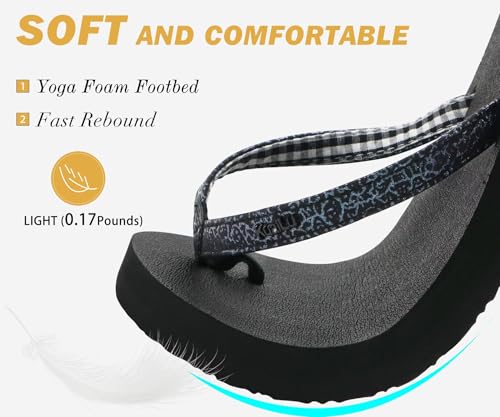 Image of KuaiLu Flip Flops for Women with Arch Support Summer Beach Thong Sandals