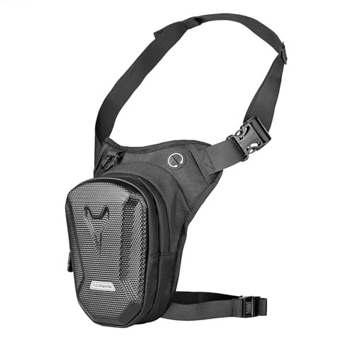 HUIOP Bolsa lateral de Pierna de Moto con Carcasa Rígida EVA, Bolsa de Pierna Casual Exterior Impermeable para Senderismo, Viaje/Pesca/Ciclismo, Bolsa de Moto