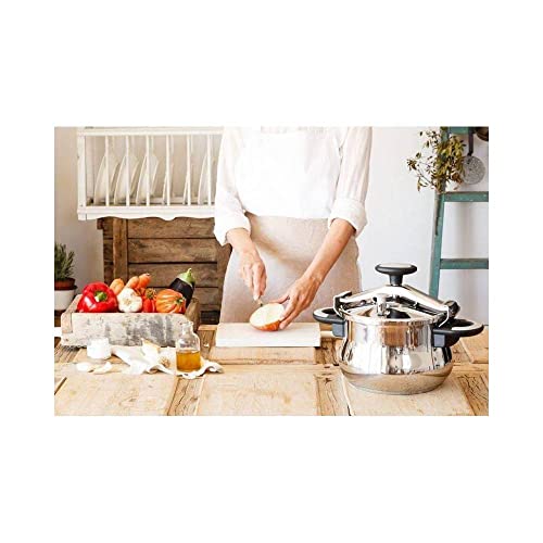 BRA New Star Olla Express de puente 11 Litros, Fabricada en Acero Inoxidable 18/10, Con 2 Sistemas de Seguridad a Presión y Sistema de Bloqueo de Apertura, Apta para Todo Tipo de Cocinas - imagen 2