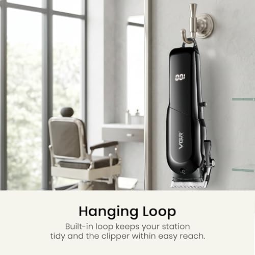 VGR VL-118 Corded & Cordless Hair Clipper, Black - Image 7