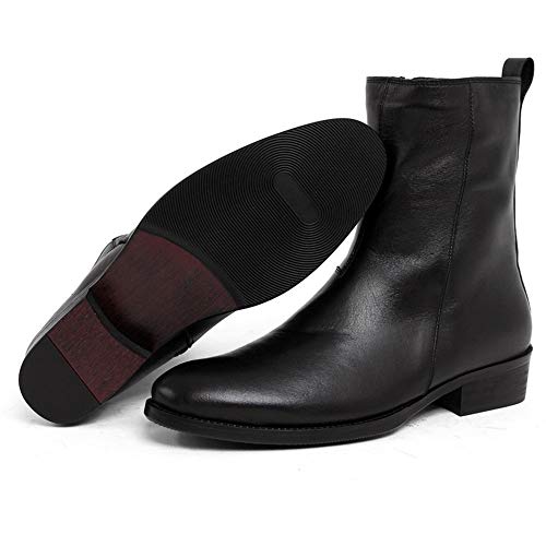 Ankle Boot for Men Mid-Calf Boot Slip On StyleGenuine Leather Side Zipper Pointed Toe Outsole Easy Care2